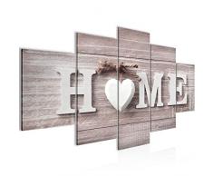 504453b - Cuadro de pared con imagen de corazÃ³n (lienzo XXL, 5 piezas, fabricado en Alemania, listo para colgar), color rojo