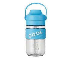 TITIROBA TKK Botella infantil con tapa a prueba de fugas y pajitas, Tritan BPA, botella deportiva a prueba de fugas, verde, 500 ml