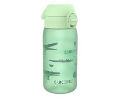 Ion8 Botella de agua a prueba de fugas, sin BPA, cocodrilos, 350 ml