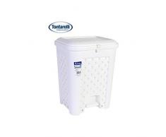 Papelera a Pedal Arianna 18l. Blanca. 33Â x 28,5Â x 42Â cm de Altura