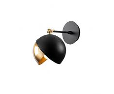 Aplique de pared, metal , negro oro, 20x26x25, casquillo E 27 Max 40 W