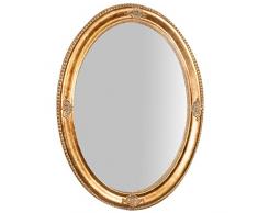 Biscottini Espejo de Pared baÃ±o y Dormitorio 66x86x5 cm | Espejo de Entrada de Pared con Ganchos | Espejo Dorado