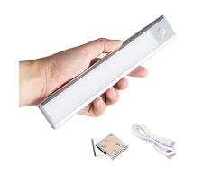 GRIFEMA GD1001-24 Luz de Armario con Sensor de Movimiento , 40 LED Luz Inalambrica USB Recargable Nocturna con 3 Modos, Ideal para Armario/ Escalera/ Cocina/ Sótano/ Baño/ Pasillo/ Garaje (24 cm)