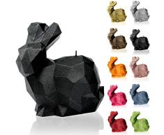 Candellana Vela de conejo | Altura: 16 cm | Negro Metálico | Hecho a mano en la UE, Rabbit Low Poly, Negro Metálico, 16 x 16 x 13,5 cm