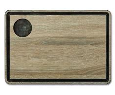 Arcos Tabla de Corte con Canal en Fibra de Celulosa y Resina, MarrÃ³n, 33 x 23 cm x 6,5 mm (Espesor), 18/8 Stainless Steel