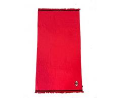 hermet A.C.Milan, Toalla de Playa con Flecos y Toalla FoutÃ mar y Piscina, 100% algodÃ³n, 85 x 160 cm, Producto Oficial