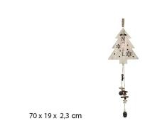 CM 100164 Colgante Madera, Arbol con Luz, Multicolor, 15.1 x 18.3 x 15.3
