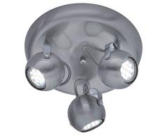 Reality Foco Decorativo Moderno Bastia, incluida, Apto para Bombillas LED retrofit, NÃ­quel mate