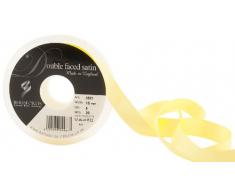 Cinta de satén a doble cara Berisfords 3501 de 20 m x 15 mm, color amarillo limón