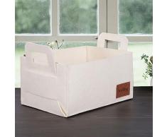 Cesta orgaznizadora con asas Crema