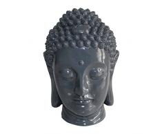 HOMEA 5dej1336gr Estatua Dibujo Cabeza Buda Magnesia Gris 35Â x 34Â x 52Â cm