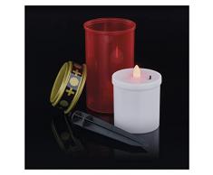 Emos DCCV22 - Vela led para tumba (IP44, luz de tumba para exteriores, funciona con pilas, color rojo y cementerio con varilla, 1500 horas de vida útil, 7 x 12,5 cm, DCCV22)