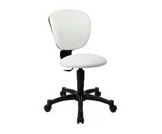 Topstar Sitness Quarter Ball Silla giratoria Infantil, Tela, Blanco, 51 x 41 x 87 cm