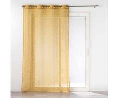 Douceur dIntérieur Visillo con Ojales (140 x 240 cm) Solea Miel, Efecto Lino Tejido Estampado