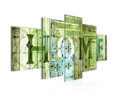 Runa Art Imagen de Pared de Home Home Home â Lienzo XXL Formato Pared imÃ¡genes de salÃ³n Vivienda decoraciÃ³n Impresiones de Arte Verde 5 Piezas â Fabricado en Alemania â Listo para Colgar 502853c