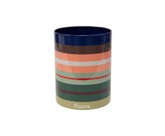 FISURA Portalápices vaso Stripes de acero 10,5 x 8 cm