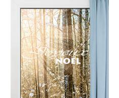 Ambiance Sticker Stickers Adhesivos Navidad | Adhesivo Decorativo Adhesivo Feliz NavidadÂ âÂ decoraciÃ³n Pared Fiestas de Navidad | 70Â x 50Â cmÂ âÂ Blanco