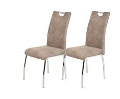 Apollo SUSI II Silla de Comedor, Microfibra Aspecto Vintage, Color Beige, 2 Unidades