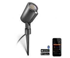 Steinel Foco LED Garden SC antracita, detector de movimiento de 90Â°, 7 W, se puede controlar mediante aplicaciÃ³n, conectable, con estaca, de aluminio
