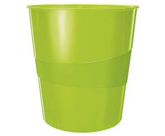 Leitz Papelera Wow 15l, Verde, 15 litros