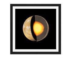 Fine Art Prints Space NASA Planet Mars - Cuadro de Pared con Marco de Madera, Cuadrado, 40,6 x 40,6 cm
