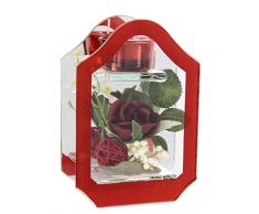 Portavelas de Cristal con Vela de tÃ© con Flor Rosa, Velas Decorativas, candelabro, decoraciÃ³n de Mesa, lÃ¡mpara de tÃ©, lÃ¡mpara de Viento, decoraciÃ³n romÃ¡ntica, decoraciÃ³n de Boda