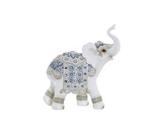 Figura Decorativa de la Marca DKD Home Decor Elefante Azul Blanco Resina (20.5 x 9 x 24 cm) (Referencia: S3016887)