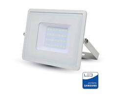 V-TAC 403 - Foco LED de Exterior (3000 K, 30 W, 178 x 152 x 28 mm), Color Blanco