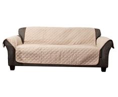 Quick Fit Reynold-Funda de sofá Reversible de Microfibra Impermeable con Bolsillos en Color marrón, Chocolate-Natural, Sofa Cover