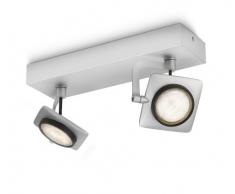 Philips myLiving Millennium - Barra de focos, iluminación interior, LED, 2 luces, IP20, clase de protección I, color gris