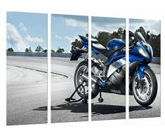 Poster Fotográfico Moto Yamaha de Carretera Azul Tamaño total: 131 x 62 cm XXL