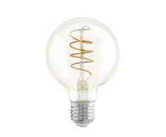 EGLO LED E27, LED espiral Globo, bombilla vintage ámbar para iluminación, 4 vatios (equivalente a 26 vatios), 270 lúmenes, blanco cálido, 2200k, foco Edison G80, à 8 cm