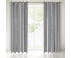 Eurofirany Velvet - Cortinas de Terciopelo, 8 Ojales, Elegante, Lisas, Suaves, para salón, Dormitorio, salón, poliéster, 140 x 250 cm