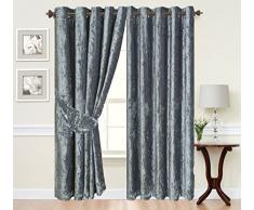 CUSHIONMANIA Cortinas con Ojales Totalmente, de Terciopelo con Forro para Cortinas Nuevo (66Â x 90), Color Plateado