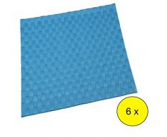 Lote DE 6 MANTELES Individuales Color Azul Fabricados EN Poliester 30X45 cm