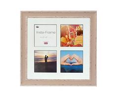 Inov8 16 x 40,64 cm Insta-Frame mosaico de marcos de fotos para Instagram 4/de estampado a cuadros de fotos con paspartú blanco y negro con borde, 2 unidades, se debe lavar a suave piedra