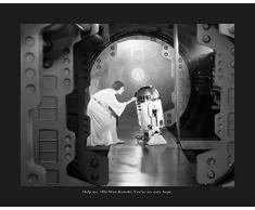 Komar Wandbild Von Star Wars Classic Leia R2D2 Quote | Kinderzimmer, Jugendzimmer, Dekoration, Kunstdruck | ohne Rahmen | WB125-50x40 fotomural, carbÃ³n