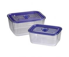 Xavax 00111531 Rectangular Caja 3.05L Azul, Transparente 2pieza(s) recipiente de almacenar comida - Recipiente para alimentos (240 mm, 180 mm, 110 mm, 2 pieza(s))