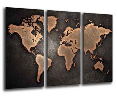 Poster Fotográfico Mapa Mundial, Mapa Mundi, Vintage Tamaño total: 97 x 62 cm XXL