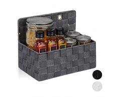 Relaxdays Organizador Colgante, Cesta de baño, Neceser de Pared, 20 x 25 x 15 cm, 1 Ud, Gris