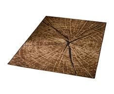 Hanse Home Bastia - Alfombra de diseÃ±o Especial, diseÃ±o Moderno de Tronco de Ã¡rbol, Aspecto de Madera, para Comedor, salÃ³n, Pasillo, Dormitorio, Cocina, marrÃ³n, 140 x 200 cm