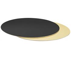 BAKERY 5932553 - Platos decorativos para tartas (36 cm de diámetro, 40 unidades), color negro y dorado
