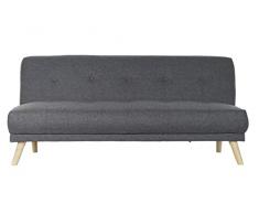 DRW Sofa Cama abatiblede 3 plazas capitone Gris Oscuro 129X75X73 cm