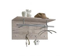 FMD furniture Perchero de Pared, Tablero aglomerado Recubierto de melamina, ca. 72 x 34,5 x 29,3 cm