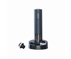 Lacor - 63058 - Bomba de VacÃo Eléctrica Luxe, Bomba para Conservar Sabor del Vino, 60 ciclos de VacÃo, Incluye 2 Tapones con Indicador de Fecha y Cargador, 100% Hermético, Negro