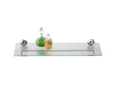 axentia Repisa de baño para cosméticos y otros accesorios, Estante esquina con barandilla para ducha, Balda de almacenaje para baño â barandilla y base cromadas â 50 x 14 cm