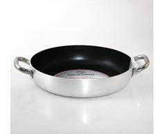 Ollas Agnelli Platinum Pan de Aluminio, con Dos Asas en Acero Inoxidable, Plata, 32 cm