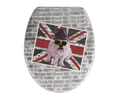 WENKO Tapa de WC Union Jack - dispositivo automÃ¡tico de descenso, Duroplast, 36.5 x 44.5 cm, Multicolor
