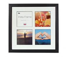 Inov8 16 x 40,64 cm Insta-Frame Marco para Instagram 4/de Estampado a Cuadros de Fotos con paspartú Blanco y Negro con Borde, 2 Unidades, Ripple Negro