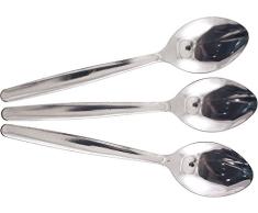 Chef Aid Acero Inoxidable cucharillas y Tenedores de Postre, 3 Unidades, Plateado